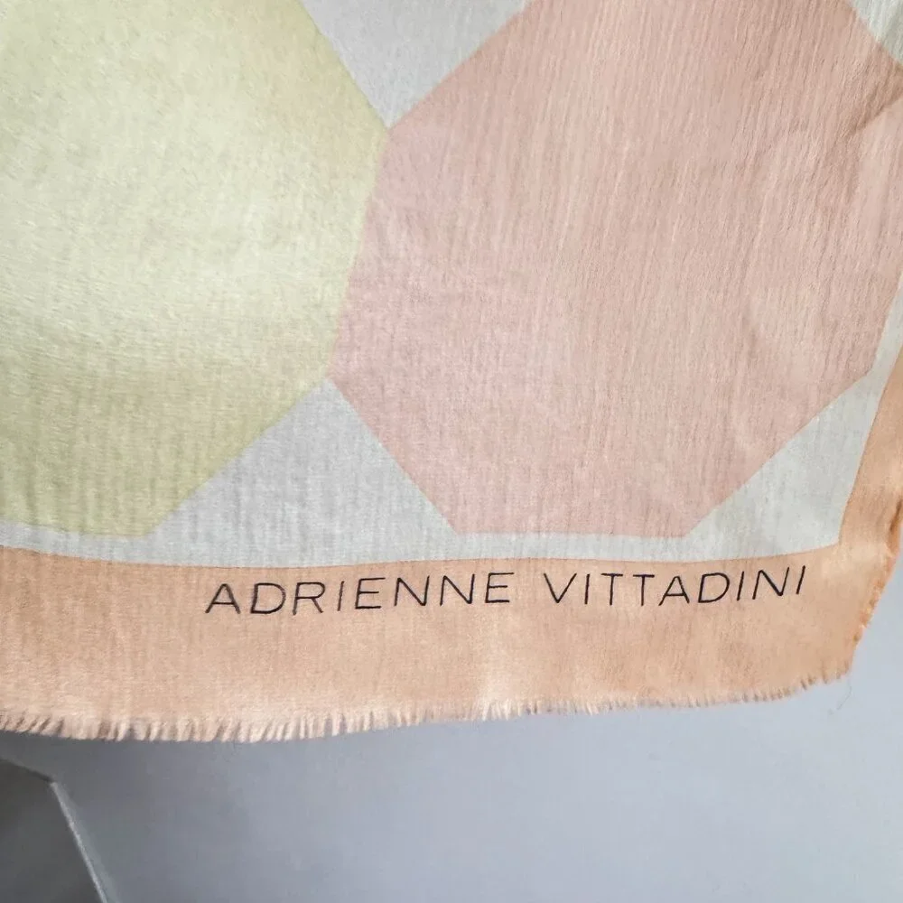 Adrienne Vittadini Pastel Pink Multicolour long silk scarf